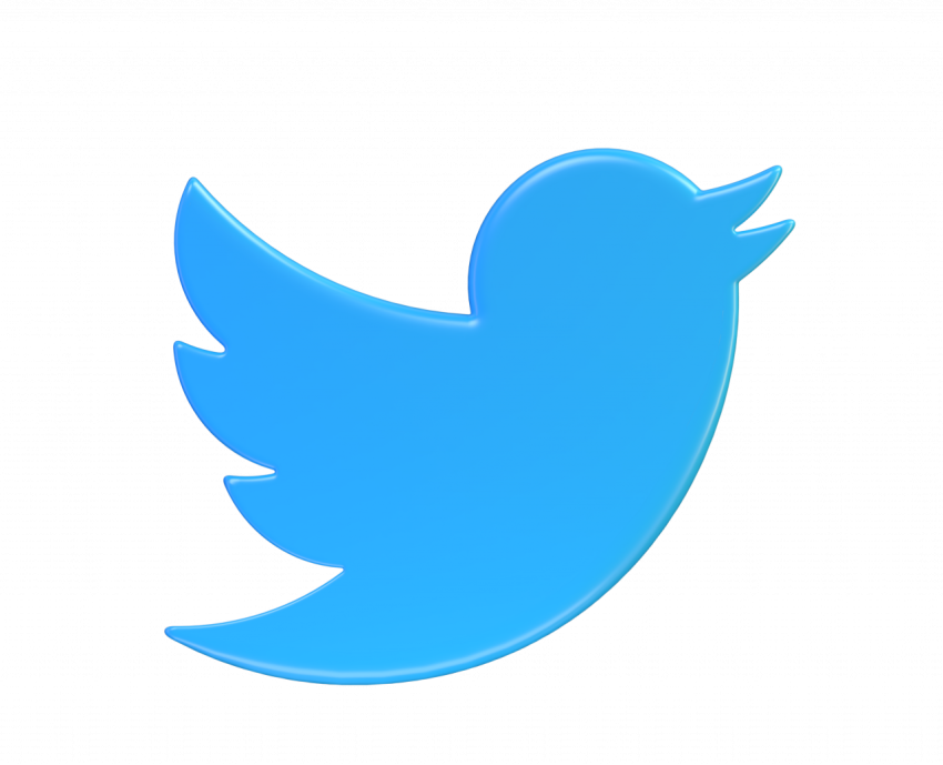 Twitter icon without background - 3D image