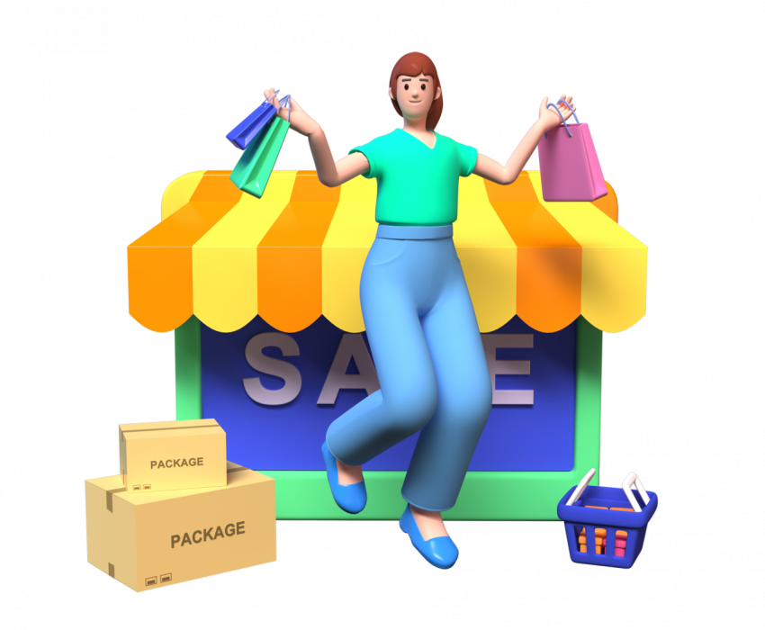 Happy shopping - 3D image