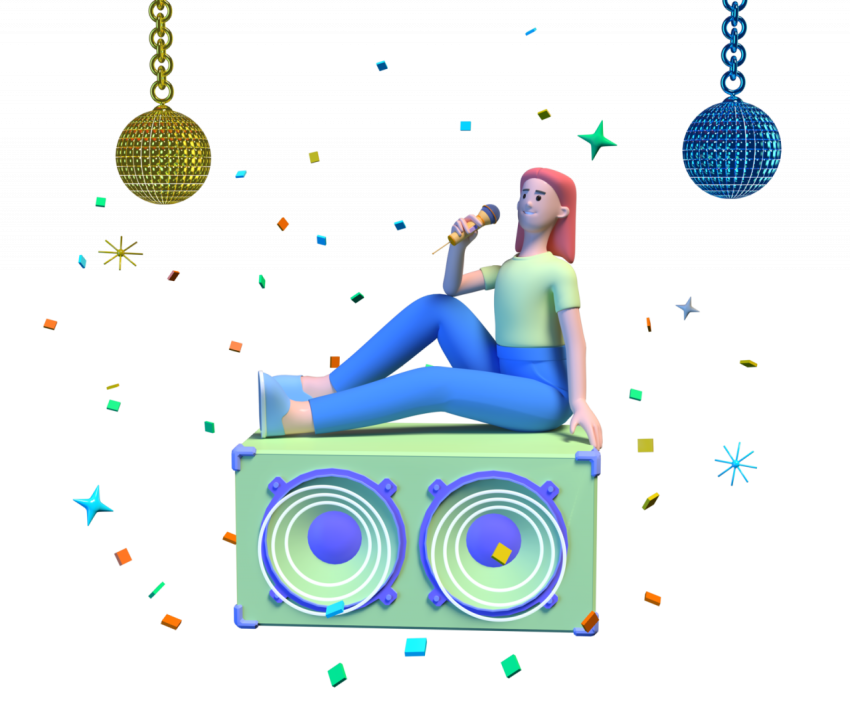 Female singer - 3D image