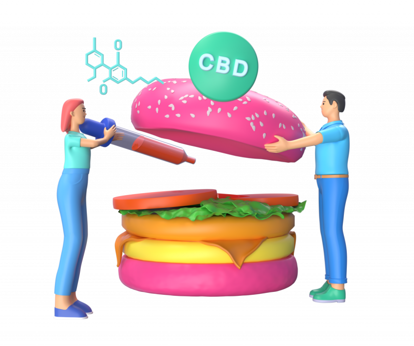 Scientist finding if CBD is edible - 3D image