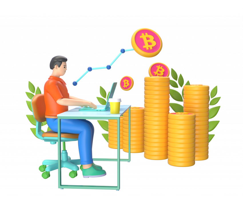 Cryptocurrency Investment - 3D image