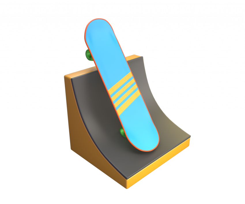 Skateboarding - 3D image