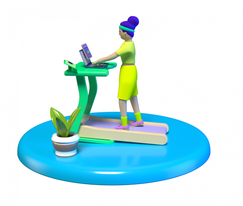 Exercising at work - 3D image