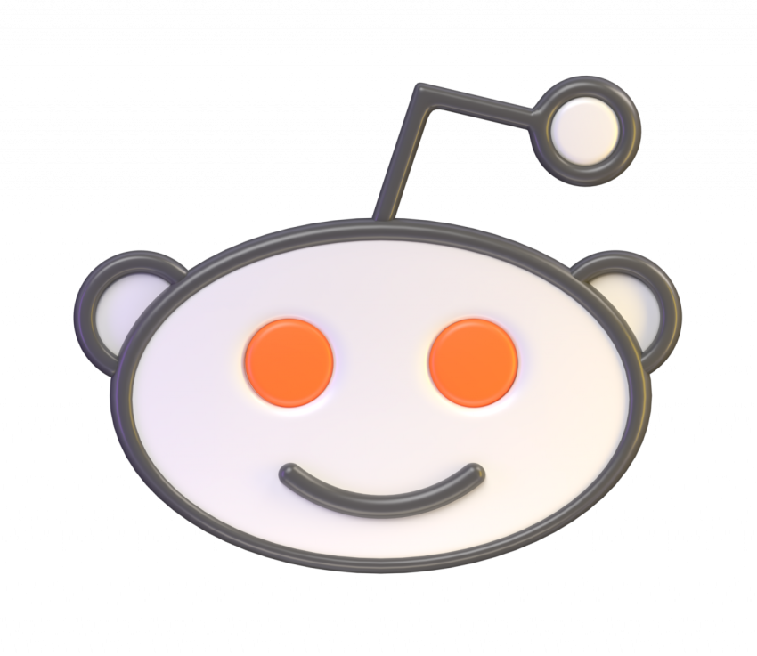 Reddit icon without background - 3D image