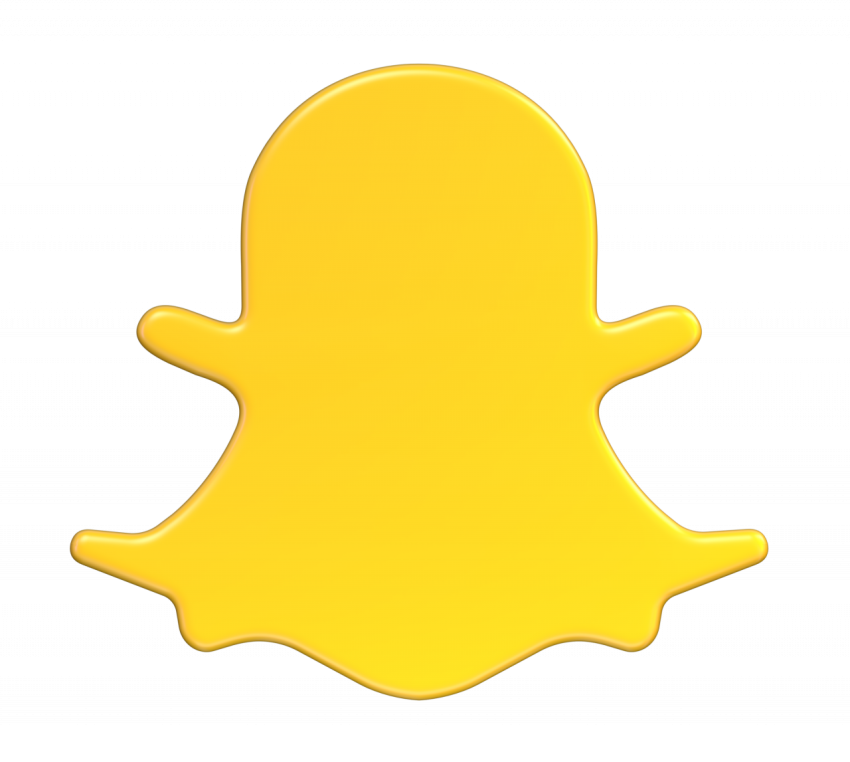 Snapchat icon without background - 3D image