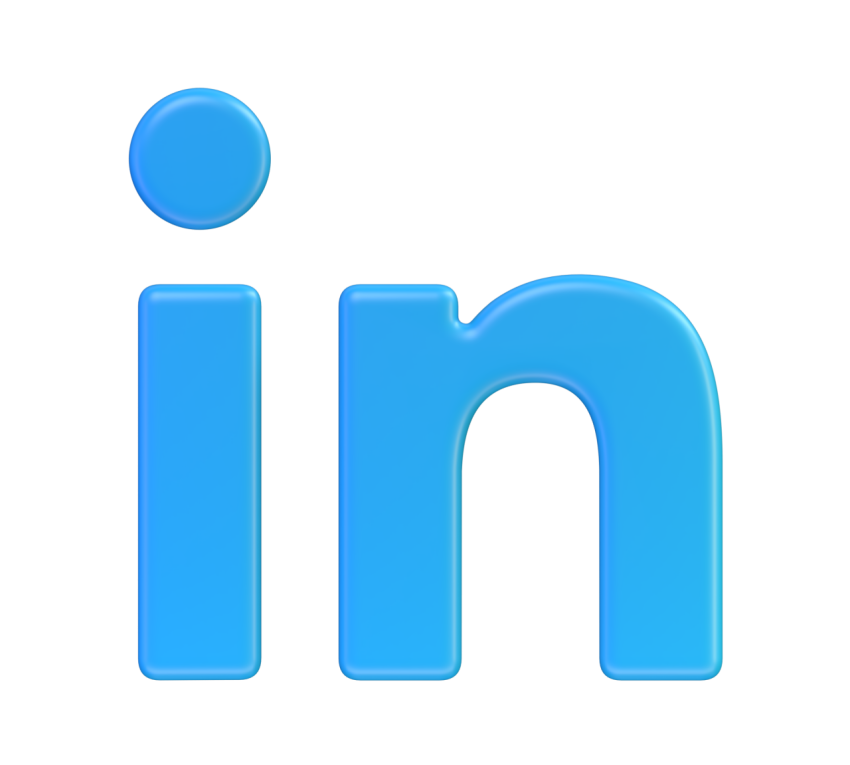 LinkedIn icon without background - 3D image