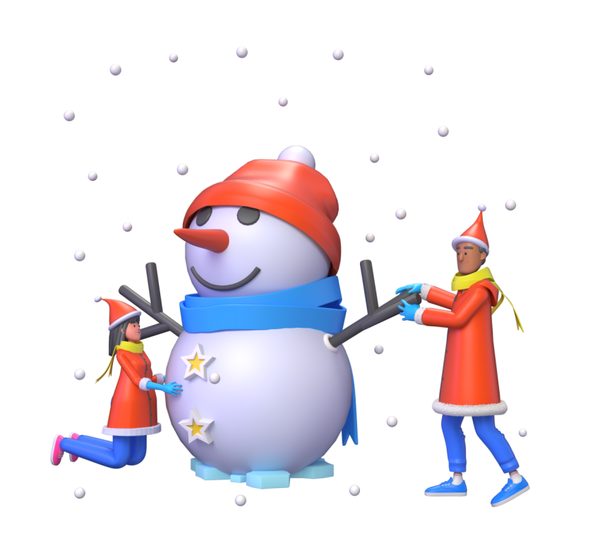 Building a Snowman - 3D image
