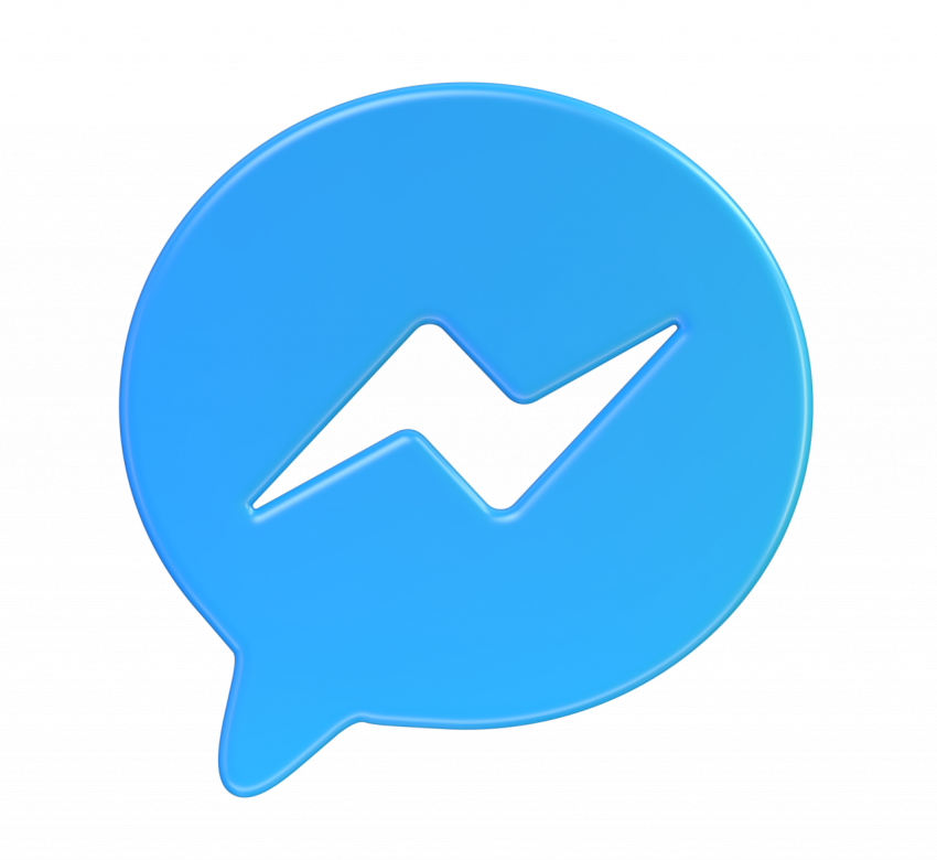 Facebook Messenger icon without background - 3D image