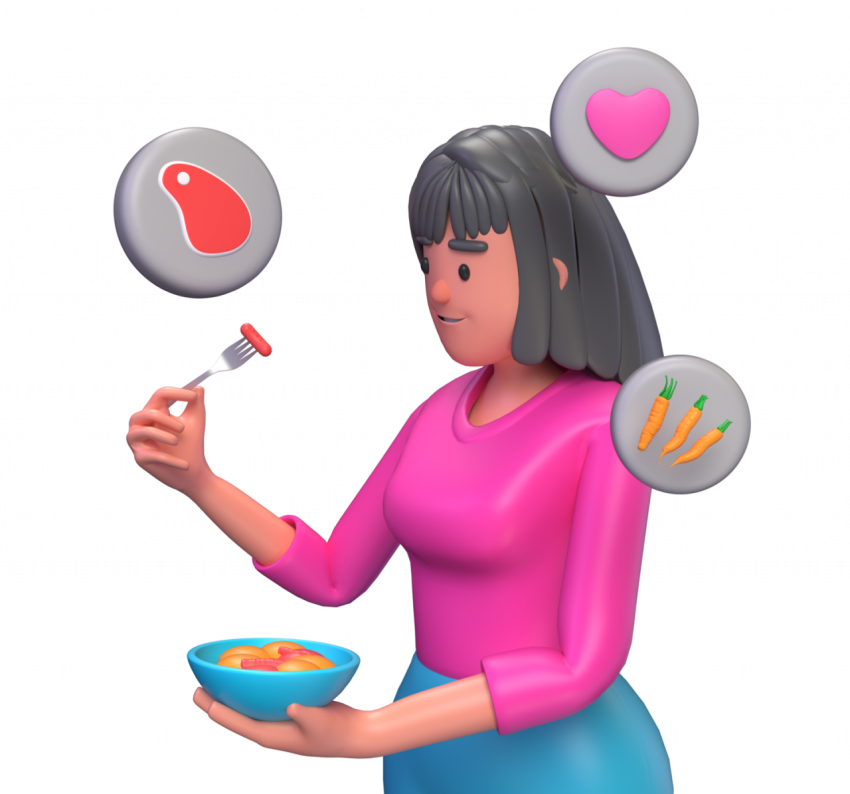 Eating Healthy - 3D image