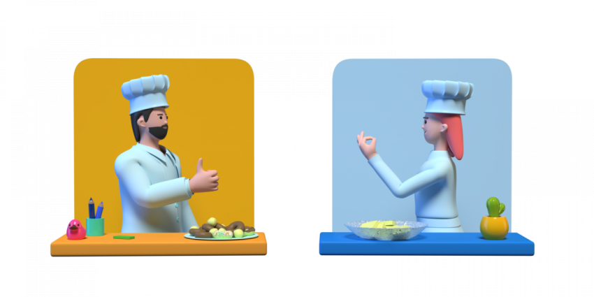 Reviewing food - 3D image