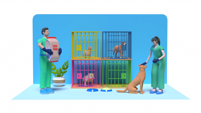 Veterinary care for dogs - 3D image
