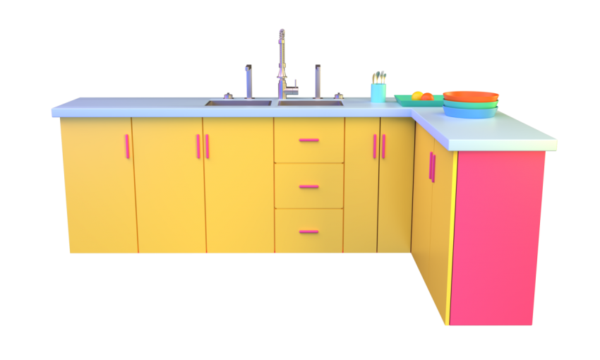 Kitchen Furniture Set - 3D image