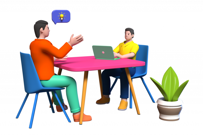 Interviewing candidate for job - 3D image