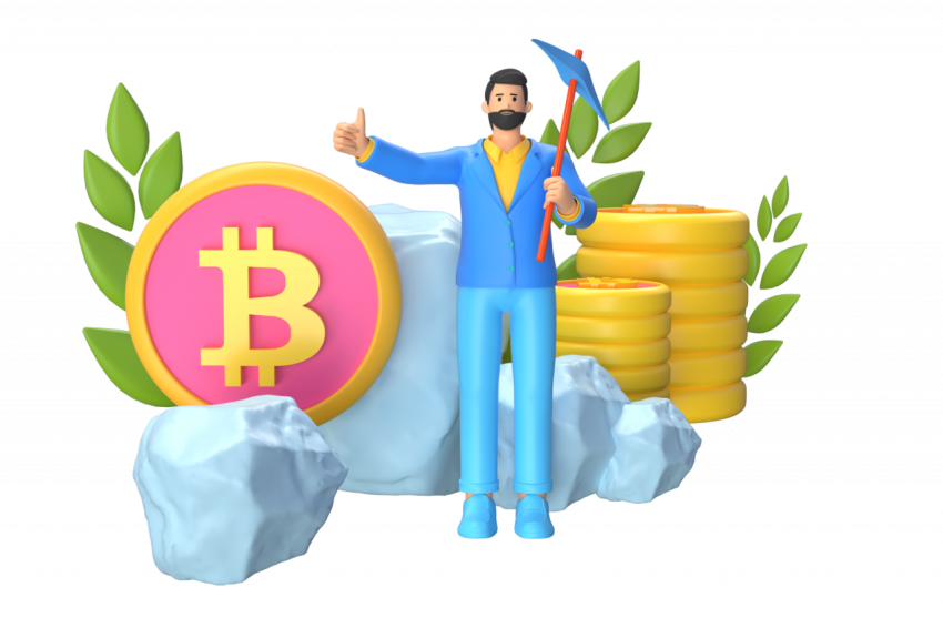 Bitcoin Mining - 3D image