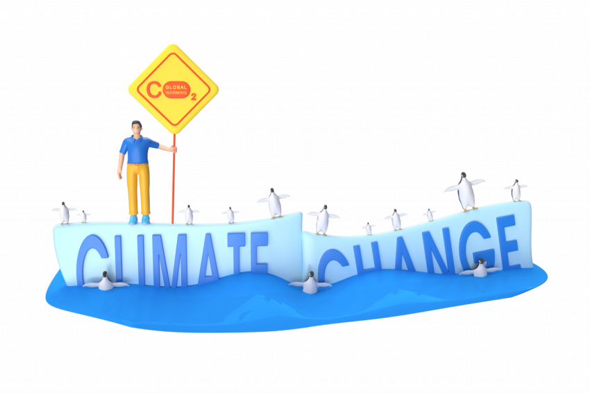 Climate change effects - 3D image