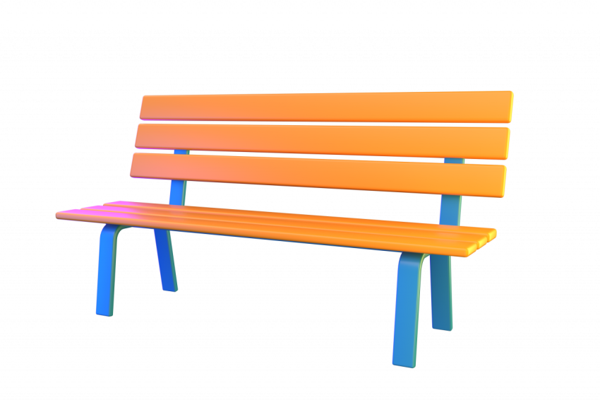 Park bench - 3D image
