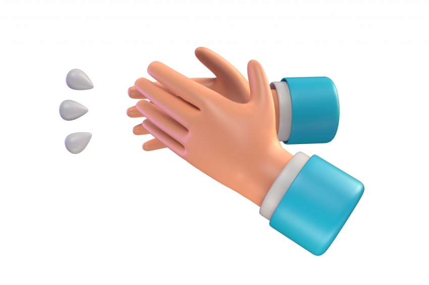 Clapping hands gesture - 3D image