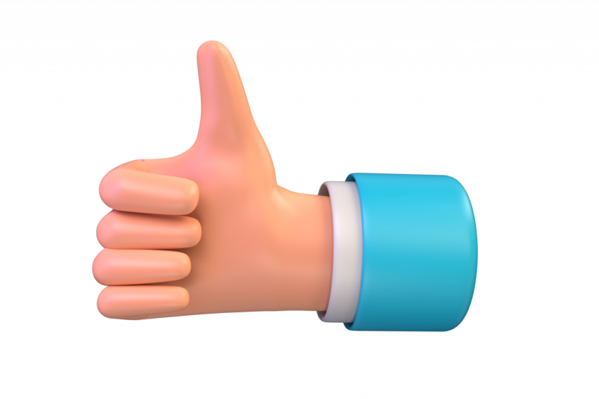 Thumbs up gesture - 3D image