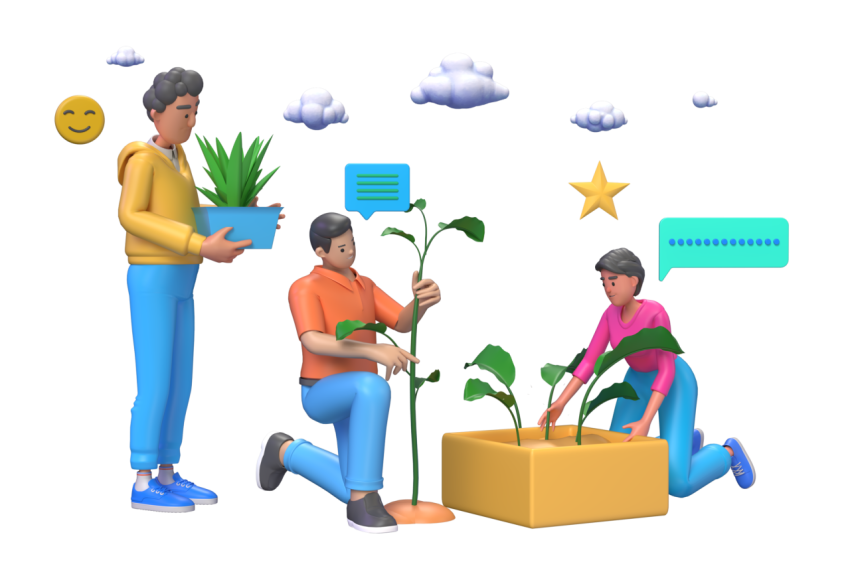 Helping Each Other - 3D image