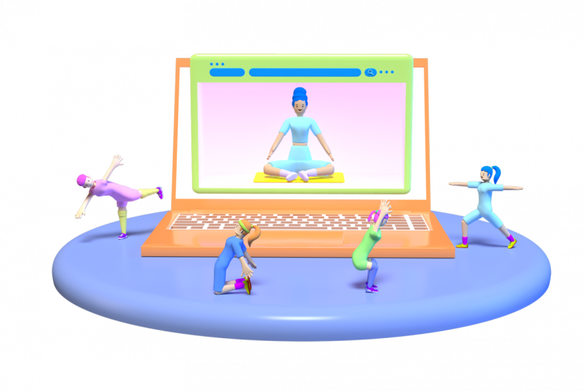 Online Yoga and Meditation Lessons - 3D image