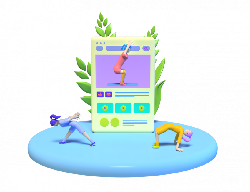 Online Yoga and Meditation Platform - 3D image