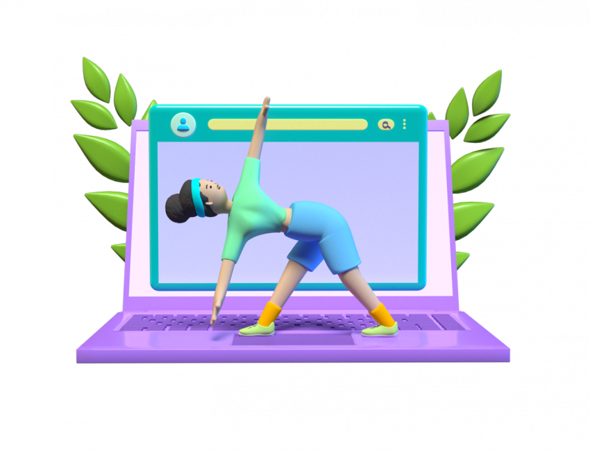 Online Yoga Classes - 3D image