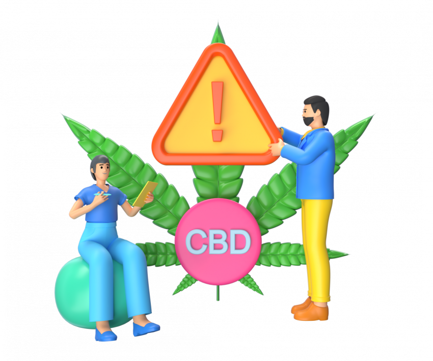 Researchers working on side effect of CBD - 3D image
