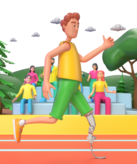 Playing Sports - 3D image