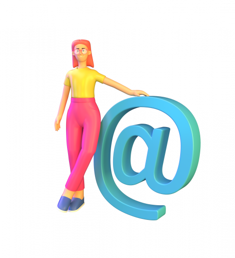 Business woman's email address - 3D image
