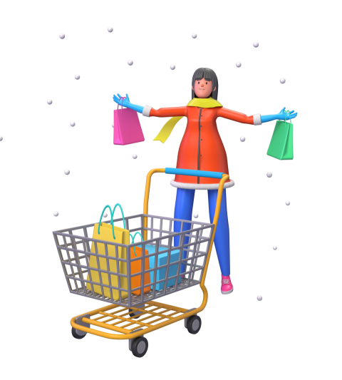 Christmas Shopping - 3D image