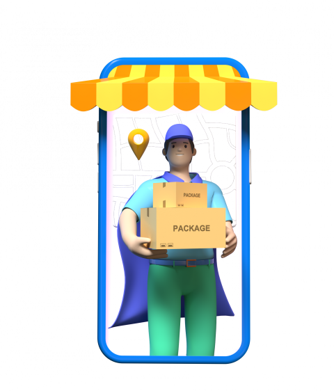 Online Shop Delivery - 3D image