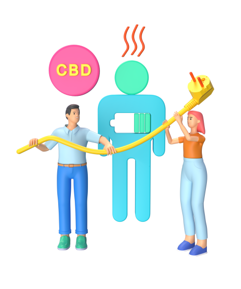 CBD oil side effects - drowsiness - 3D image