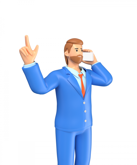 Businessman communicating on phone - 3D image