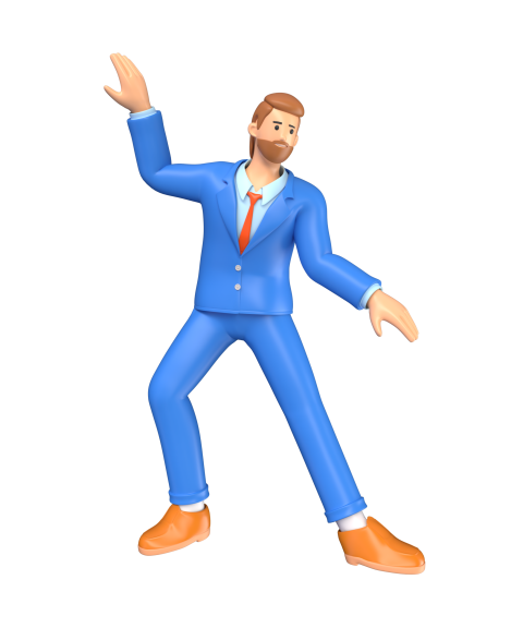 Happy Businessman - 3D image