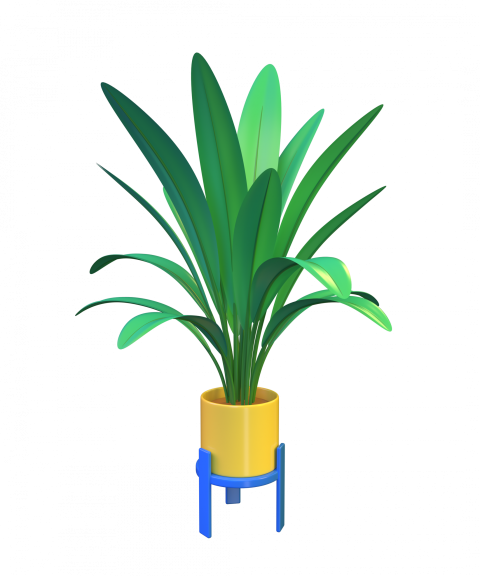 Dessert Plant in a vase - 3D image