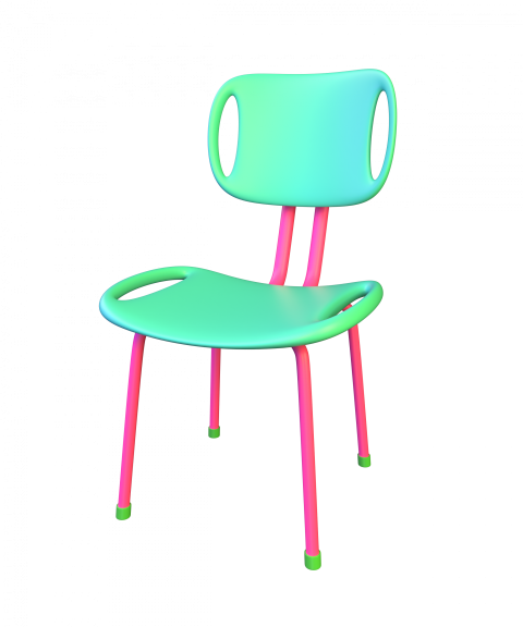 Waiting room chair - 3D image