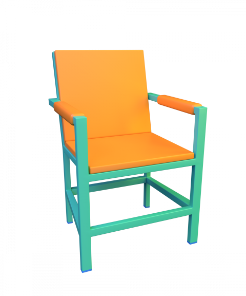 Chair with arms - 3D image