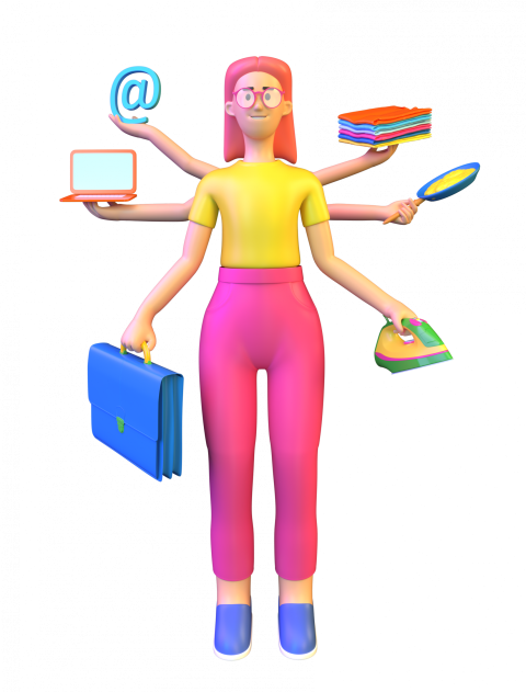 Professional working woman - 3D image