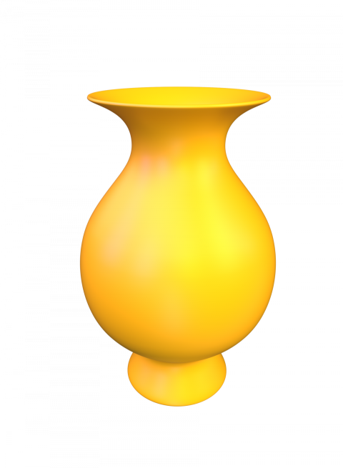 Yellow vase - 3D image