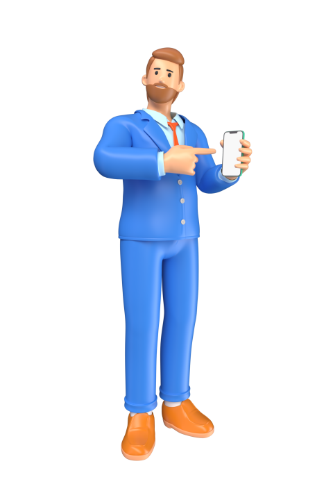 Businessman Presenting the Smartphone - 3D image