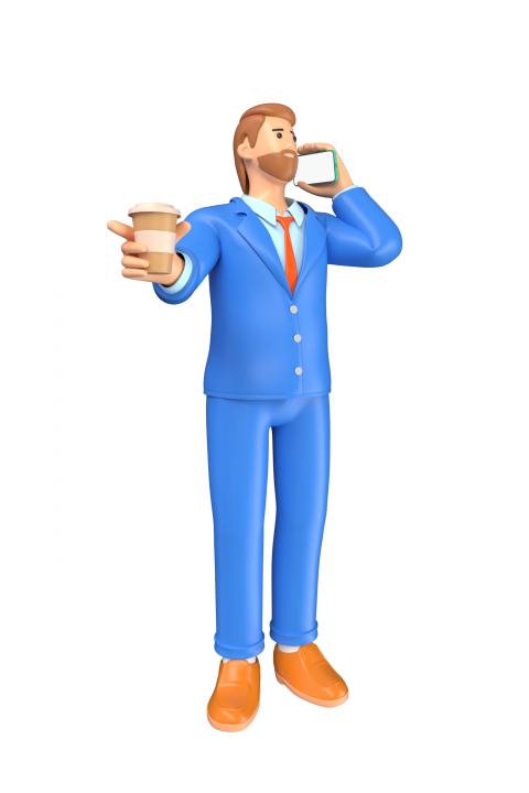 Businessman on a call - 3D image