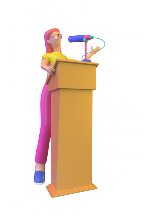 Lady speaker - 3D image