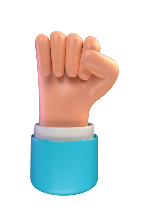 Fist hand gesture - 3D image