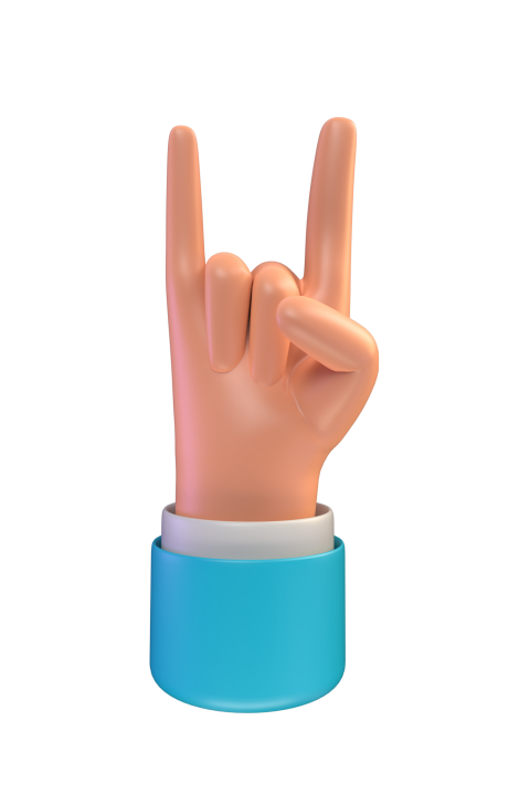 Horns gesture - 3D image