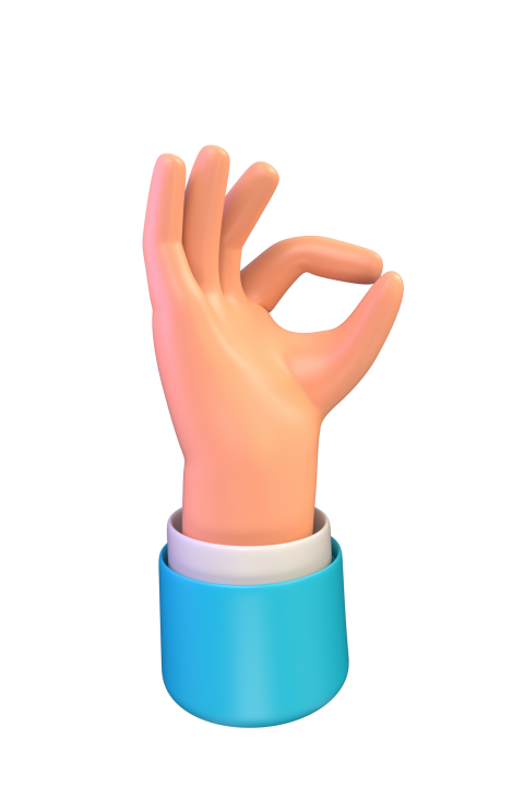 Ok hand gesture - 3D image