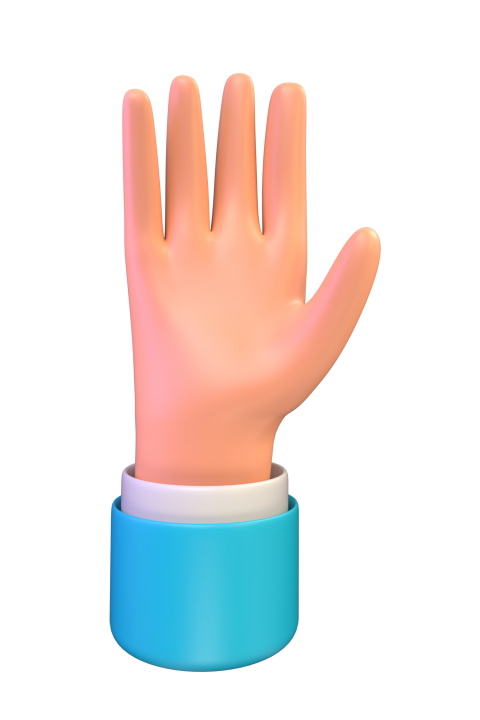 Open Hand gesture - 3D image