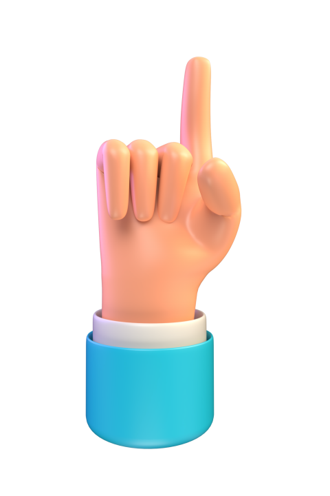 Pointing hand gesture - 3D image