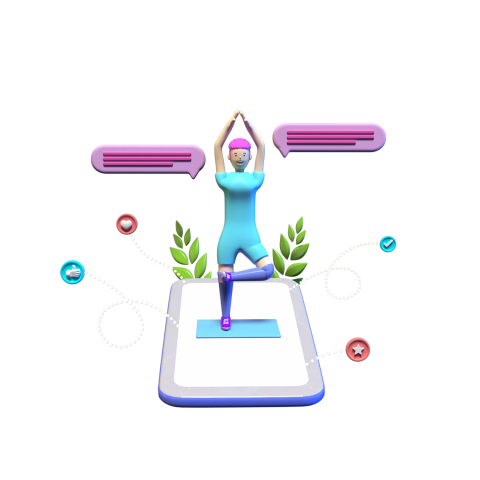 Online Yoga Classes - 3D image