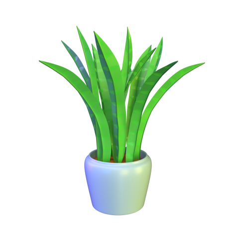 Dessert plant in a small pot - 3D image