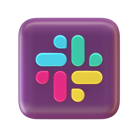 Slack 3D logo - 3D image